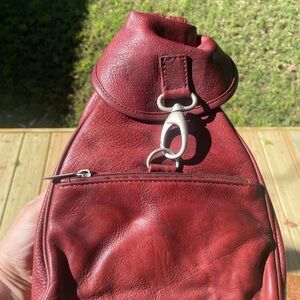 Red Leather Sling Bag